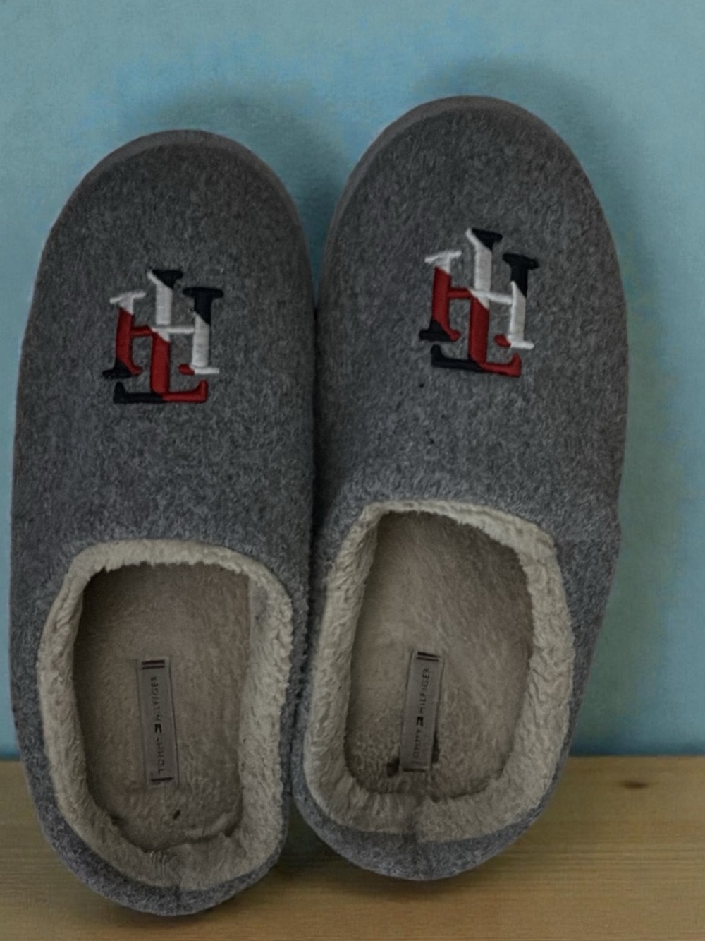 Tommy Hilfiger Gray Slip-On Cozy Women’s Slippers with Logo